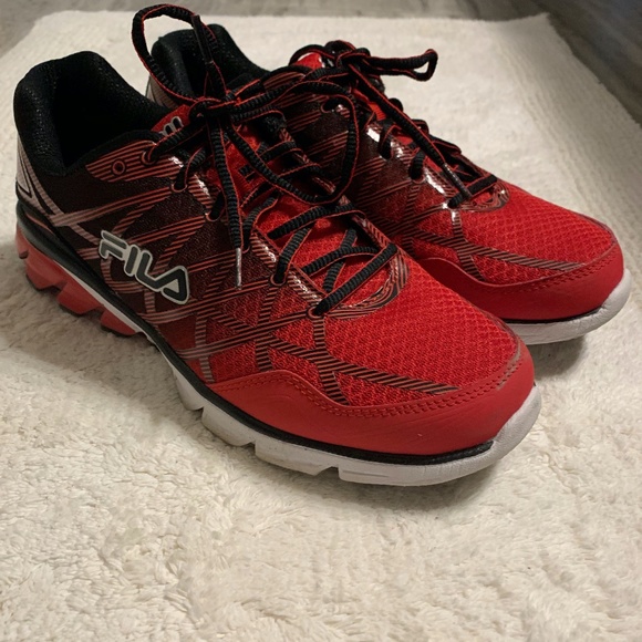red memory foam shoes